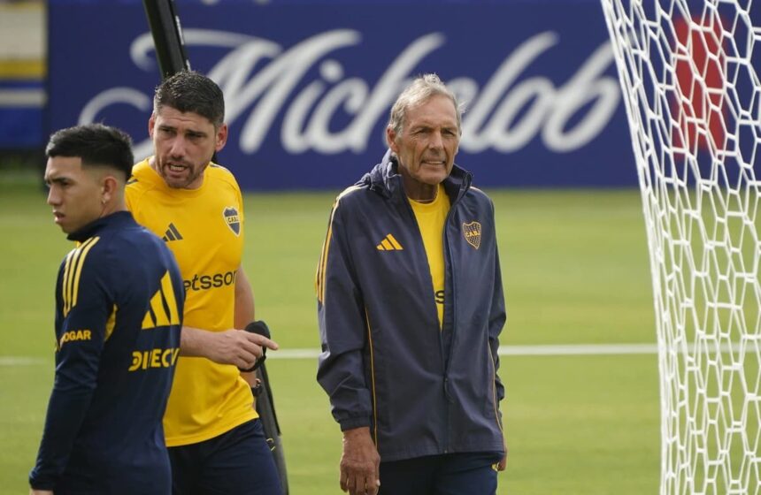 Russo en un entrenamiento de Boca en el Mundial de Clubes