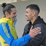 Cavani le dio la bienvenida a Paredes a Boca
