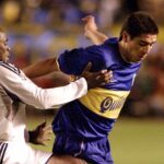 Riquelme y Makelele en la final Intercontinental del 2000