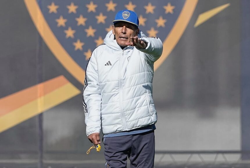 Russo durante la práctica en Boca Predio