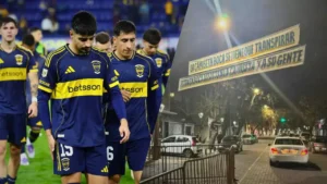 Pasacalles contra los jugadores de Boca en Mendoza