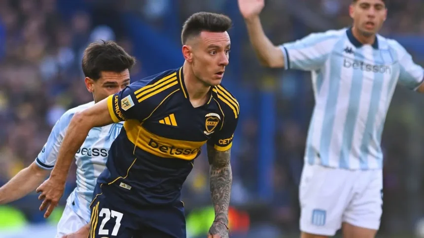 Malcom Braida durante el clásico entre Boca y Racing