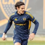 Cavani en el entrenamiento de Boca