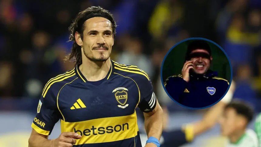 Riquelme llamó a Cavani apenas terminó el partido con Banfield