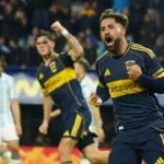 Milton Giménez festejando el gol de Boca ante Racing