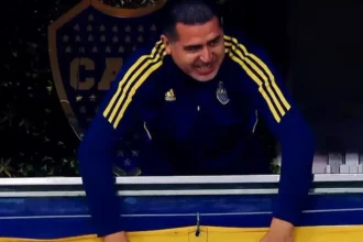 Riquelme y un festejo sorpresivo en el gol del empate de Boca