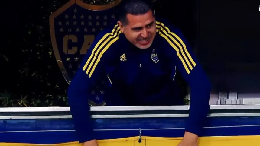 Riquelme y un festejo sorpresivo en el gol del empate de Boca