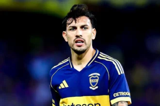 Leandro Paredes en el partido contra Banfield