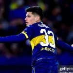 Brian Aguirre en el partido de Boca contra Colón