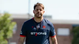 Damián Ayude en el entrenamiento de San Lorenzo